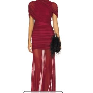 Amanda Uprichard One Shoulder Burgundy Dress